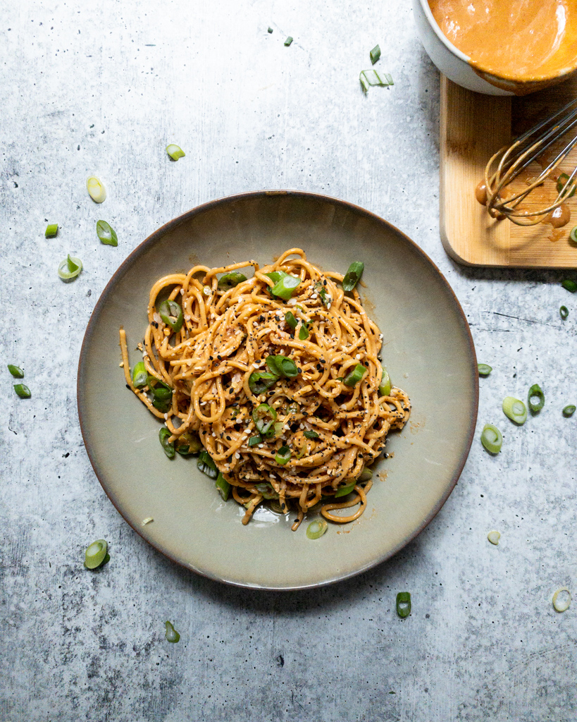 Fast and Easy Cold Soy Tahini Noodles Siriusly Hungry